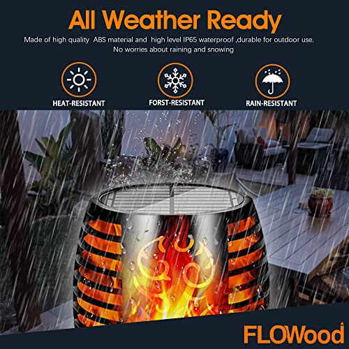 FLOWood Solar Garden Lights: 4 Pack 96LED Torch