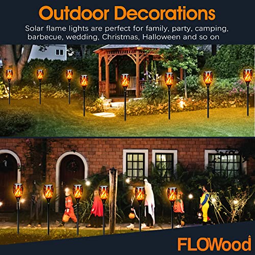 FLOWood Solar Garden Lights: 4 Pack 96LED Torch