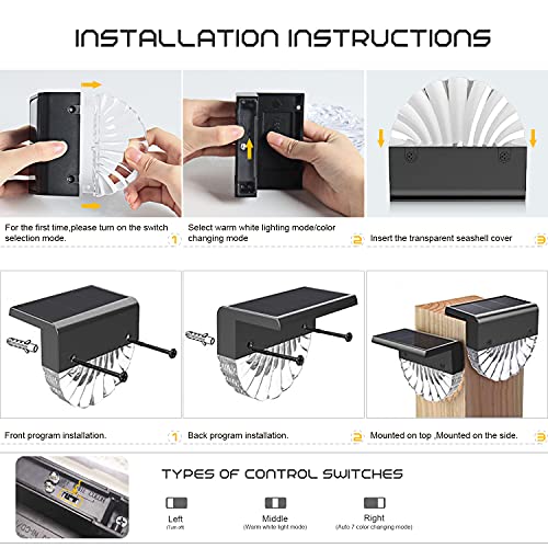 Solar Pathway and Fence Lights - 4 Pack