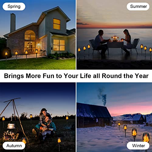 Garden Solar Flame Lights: 6 Pack Waterproof Lantern