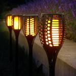 96 LED Solar Flame Lights - 6 Pack Garden