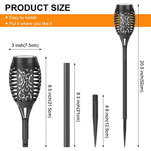 Garden Solar Flame Lights: 6 Pack Waterproof Lantern