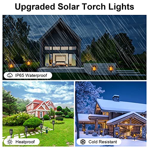 Garden Solar Flame Lights: 6 Pack Waterproof Lantern