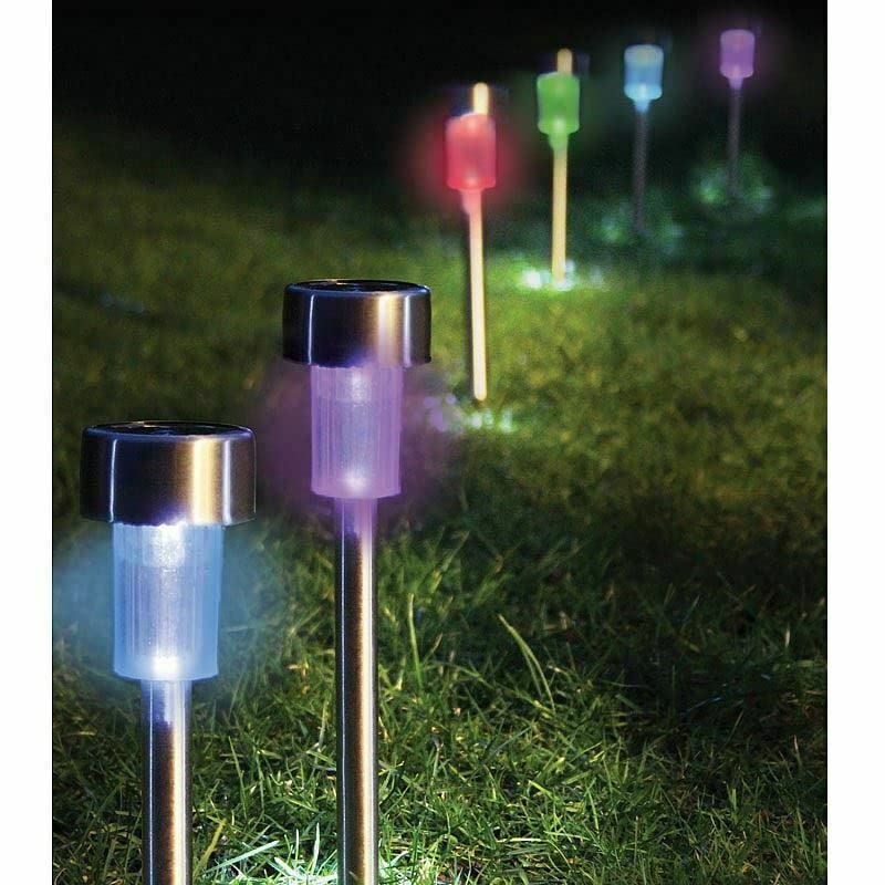 10 Solar Colour Changing LED Garden Stakes