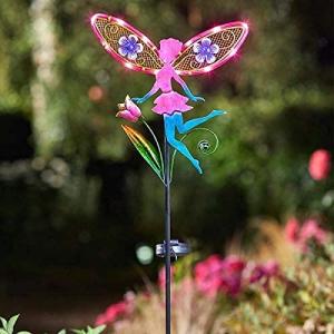 Metallic Fairy Wing Solar Garden Lights with Statues