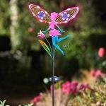 Metallic Fairy Wing Solar Garden Lights with Statues