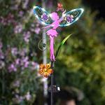 Metallic Fairy Wing Solar Garden Lights with Statues