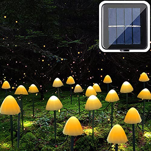 Mushroom Pathway Solar Lights, 20 LED, Waterproof