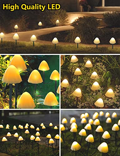 Mushroom Pathway Solar Lights, 20 LED, Waterproof