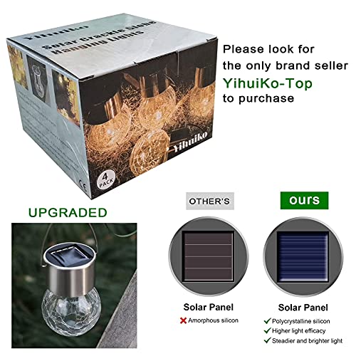 Cracked Glass Solar Ball Lights, 4 Pack