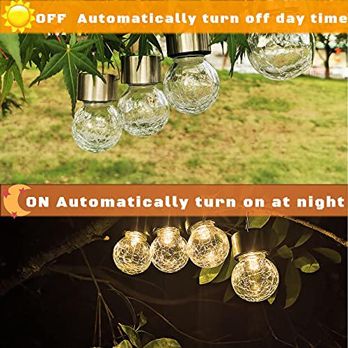 Cracked Glass Solar Ball Lights, 4 Pack