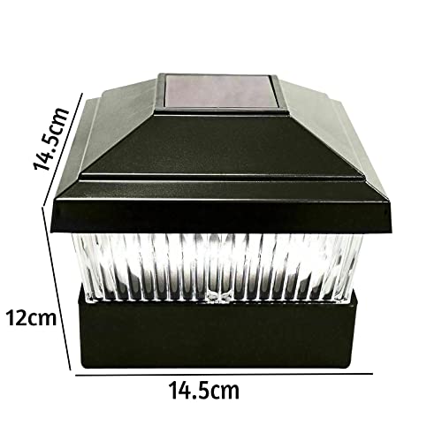 spot on dealz® Solar Fence Lights LED Deck Cap Post Light Outdoor Waterproof Garden 6 LED Solar Powered Stairway Yard Deck Wall Gate Garage Patio 2 Lights