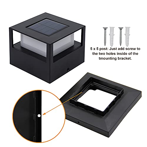 MAGGIFT 2 Pack Solar Post Lights, 20 Lumen Outdoor Warm White High Brightness SMD LED Lighting Solar Powered Cap Light, Fits 4x4, 5x5 or 6x6 Wooden Posts, Waterproof for Yard Fence Deck or Patio