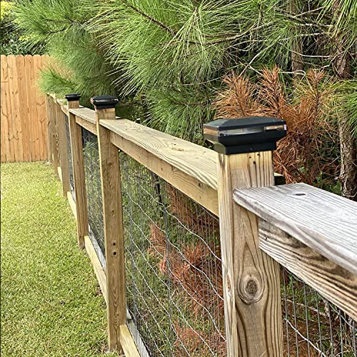 Viewsun 8 Pack Solar Post Lights, Outdoor Fence Post Cap Light Solar Powered Caps for Deck, Patio, Garden Decor, Warm White High Brightness SMD LED Lighting, Lamp Fits for 4x4 or 6x6 Wooden Posts