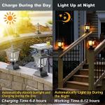 Solar Flickering Flame Post Lights - 2 Pack
