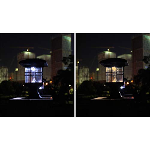 Stecto Post Cap Solar Lights Automatic Waterproof LED Light Solar Light Garden Deck Square Fence Outdoor Column Lamp, No Wiring Needed, White Light