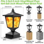 Solar Flickering Flame Post Lights - 2 Pack