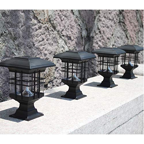 Stecto Post Cap Solar Lights Automatic Waterproof LED Light Solar Light Garden Deck Square Fence Outdoor Column Lamp, No Wiring Needed, White Light