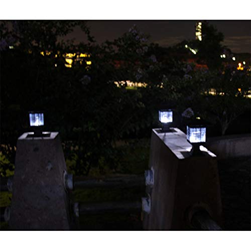 Stecto Post Cap Solar Lights Automatic Waterproof LED Light Solar Light Garden Deck Square Fence Outdoor Column Lamp, No Wiring Needed, White Light