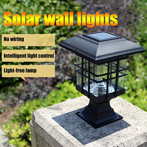Stecto Post Cap Solar Lights Automatic Waterproof LED Light Solar Light Garden Deck Square Fence Outdoor Column Lamp, No Wiring Needed, White Light