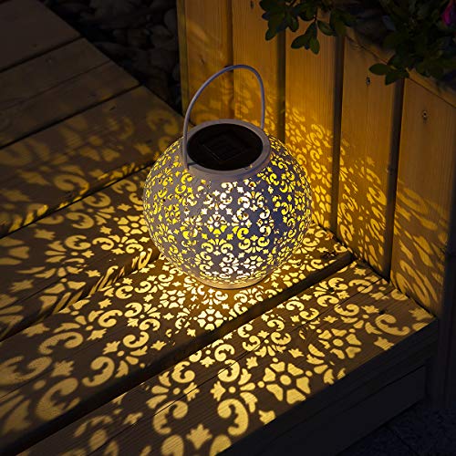White Solar Lantern for Outdoor Garden Décor