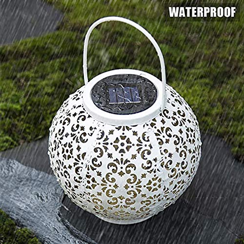 White Solar Lantern for Outdoor Garden Décor