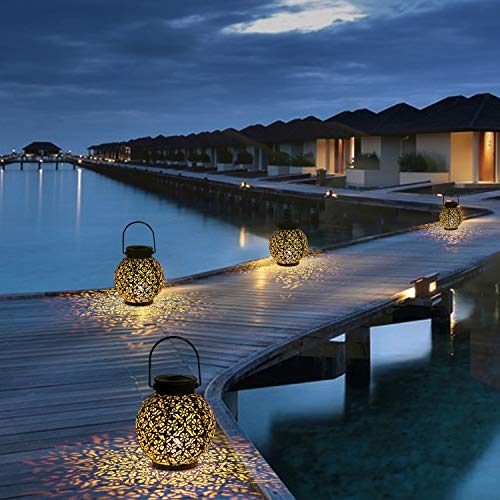 Outdoor Solar Hanging Lanterns - Set of 2
