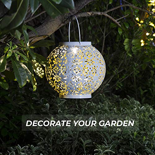 White Solar Lantern for Outdoor Garden Décor
