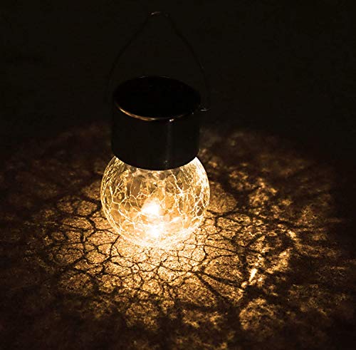 Crackle Globe Hanging Solar Lights - 4 Pack
