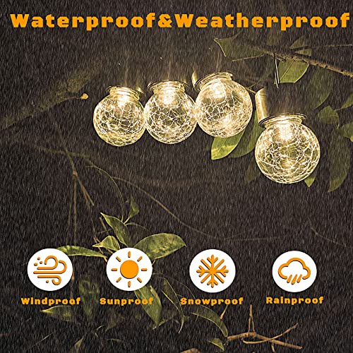 Crackle Globe Hanging Solar Lights - 4 Pack