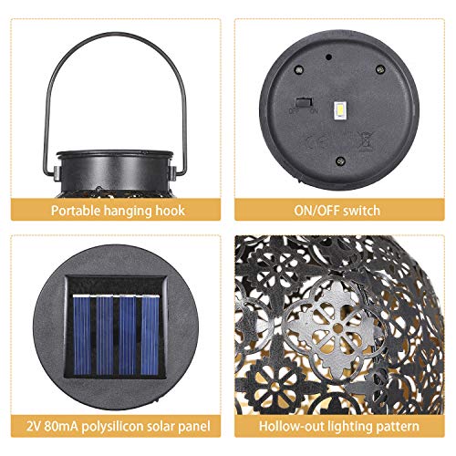 Outdoor Solar Hanging Lanterns - Set of 2