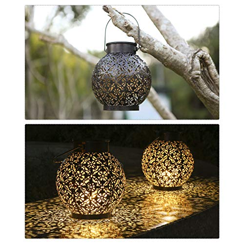 Outdoor Solar Hanging Lanterns - Set of 2