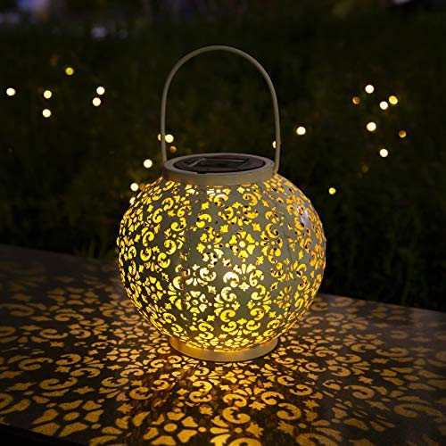 White Solar Lantern for Outdoor Garden Décor