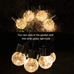 Solar Crackle Globe Hanging Lights - 4 Pack