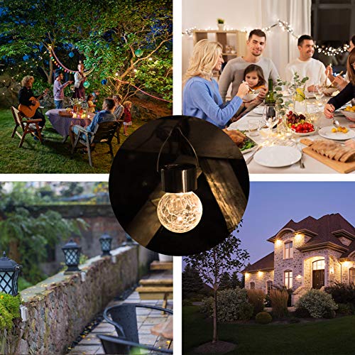 Crackle Globe Hanging Solar Lights - 4 Pack