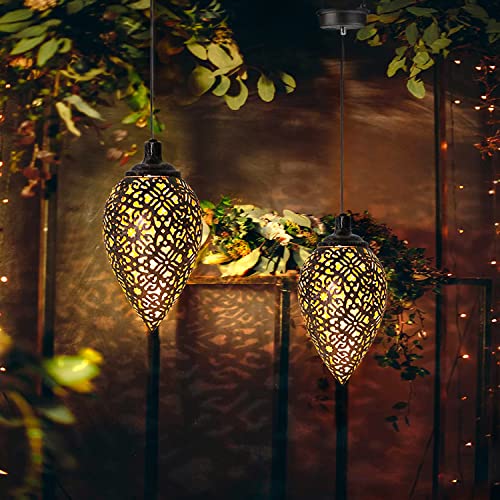 Waterproof Solar Garden Lanterns - 2 Pack