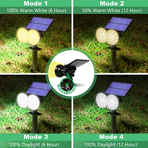 2-in-1 Solar Powered Landscape Lights, 2 Pack