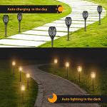 Jonwall 33 LED Solar Flame Torch Lights - 4 Pack