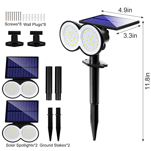 2-in-1 Solar Powered Landscape Lights, 2 Pack