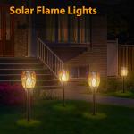 Jonwall 33 LED Solar Flame Torch Lights - 4 Pack