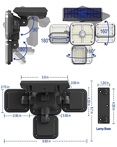 4-Head Solar Security Lights with Motion Sensor