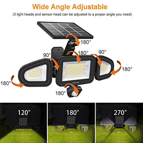 MEIKEE Solar Motion Sensor Flood Lights - 1800LM