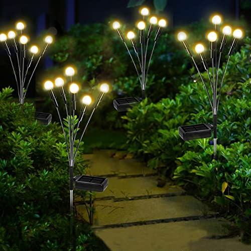 2 Solar Firefly Starburst Garden Lights