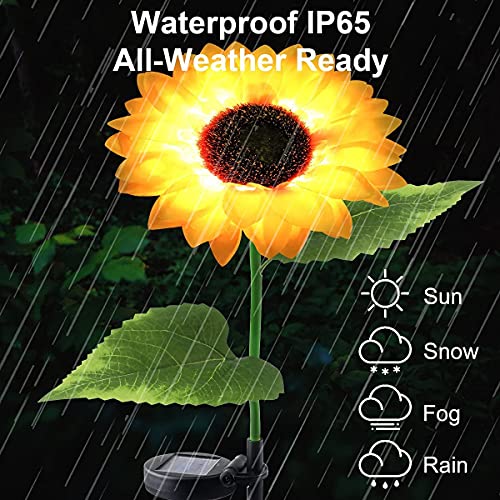 Sunflower Solar Garden Lights, Waterproof Decorative Stakes