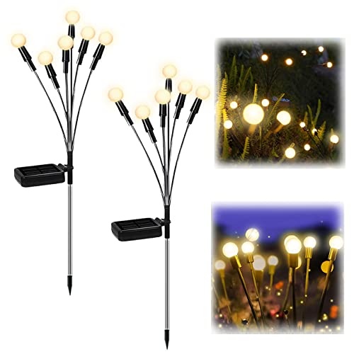 2 Solar Firefly Starburst Garden Lights
