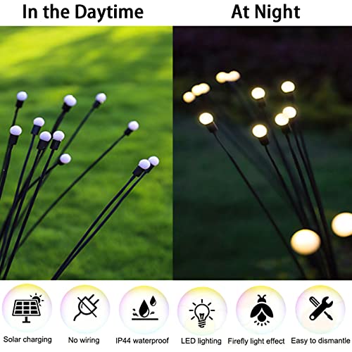 2 Solar Firefly Starburst Garden Lights
