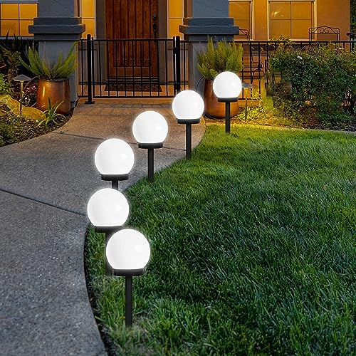 FLOWood Solar Globe Lights Outdoor, 6-Pack