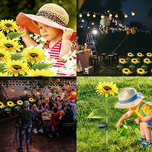 Sunflower Solar Garden Lights, Waterproof Decorative Stakes