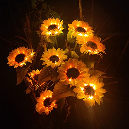 Sunflower Solar Garden Lights, Waterproof Decorative Stakes