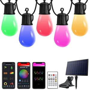 48Ft Waterproof RGB Solar Garden Lights with App Control